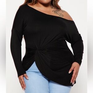 NWOT Fashionova Off The Shoulder Top - Black - Size 1X
